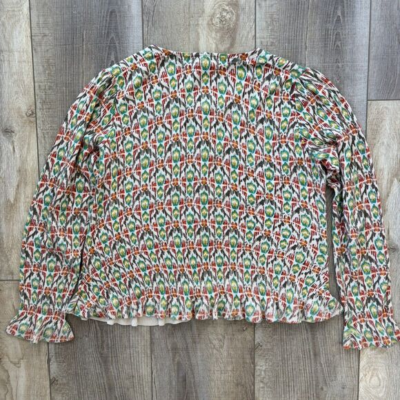 Sundance Womens Cardigan Size XL Ruffle Stretch Cotton Artsy Boho Folk Festival - Picture 6 of 11